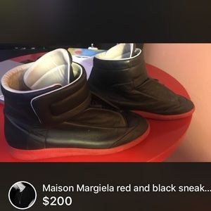 Maison Margiela black and red high tops